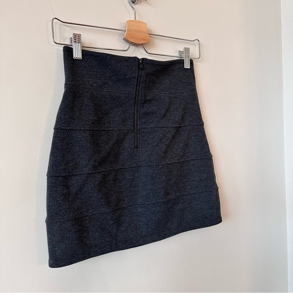 ARITZIA-TALULA Dark Grey Midi Bodycon Mini Skirt (Size:6) - Picture 5 of 10
